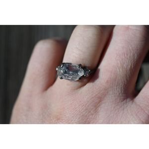 alternative raw diamond engagement ring raw crystal size 4 5 6 7 8 8 9 1…